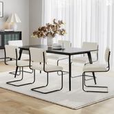 Continental Designs 6 Seater Miel Boucle Dining Table &amp; Chair Set