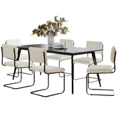 Continental Designs 6 Seater Miel Boucle Dining Table &amp; Chair Set