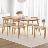 Continental Designs 6 Seater Finn Rectangular Dining Table &amp; Chair Set