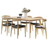 Continental Designs 6 Seater Natural Kylen Dining Table &amp; Chair Set