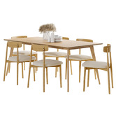 Continental Designs 6 Seater Finn Rectangular Dining Table &amp; Chair Set