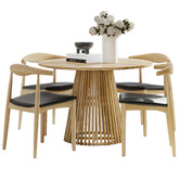 Continental Designs 4 Seater Natural Kylen Dining Table &amp; Chair Set