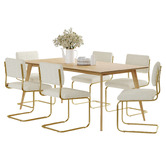 Continental Designs 6 Seater Miel Boucle Dining Table &amp; Chair Set