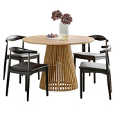 Continental Designs 4 Seater Kylen Dining Table &amp; Chair Set