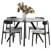 Continental Designs 4 Seater Finn Round Dining Table &amp; Chair Set