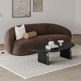 Continental Designs Elara Pebble American Oak Wood Coffee Table