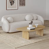 Continental Designs Elara Pebble American Oak Wood Coffee Table