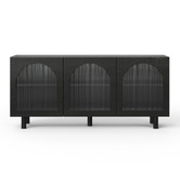 Continental Designs Jaydon 3 Door Fluted Glass Arch Sideboard