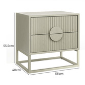 Continental Designs Tessa 2 Drawer Bedside Table