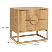 Continental Designs Tessa 2 Drawer Bedside Table