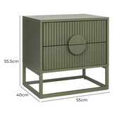 Continental Designs Tessa 2 Drawer Bedside Table