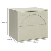Continental Designs Persei 2 Drawer Bedside Table