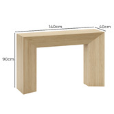 Continental Designs Trenton American Oak Wood Console Table