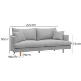 Continental Designs Avondale 3 Seater Upholstered Sofa