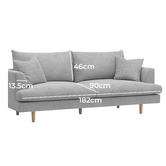 Continental Designs Avondale 3 Seater Upholstered Sofa