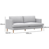 Continental Designs Dorian 3 Seater Upholstered Sofa