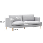 Continental Designs Dorian 3 Seater Upholstered Sofa