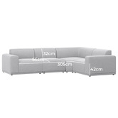 Continental Designs Tilly 4 Seater Upholstered Modular Sofa with Ottoman