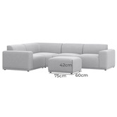 Continental Designs Tilly 4 Seater Upholstered Modular Sofa with Ottoman