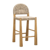 Continental Designs 63.5cm Calista Low Back Teak Wood Bar Stool