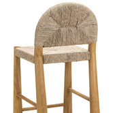 Continental Designs 63.5cm Calista Low Back Teak Wood Bar Stool