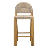 Continental Designs 63.5cm Calista Low Back Teak Wood Bar Stool
