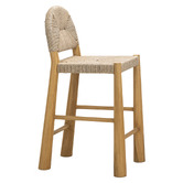 Continental Designs 63.5cm Calista Low Back Teak Wood Bar Stool