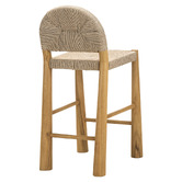Continental Designs 63.5cm Calista Low Back Teak Wood Bar Stool