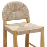 Continental Designs 63.5cm Calista Low Back Teak Wood Bar Stool