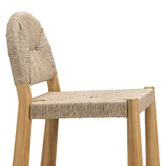 Continental Designs 63.5cm Calista Low Back Teak Wood Bar Stool