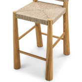 Continental Designs 63.5cm Calista Low Back Teak Wood Bar Stool