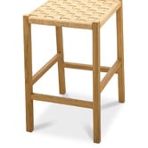 Continental Designs 67cm Karen Low Back Teak Wood Bar Stool