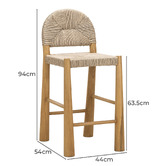Continental Designs 63.5cm Calista Low Back Teak Wood Bar Stool