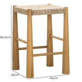 Continental Designs 64cm Calista Teak Wood Counter Stool