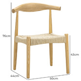 Continental Designs Natural Elyse Ash Wood Dining Chairs