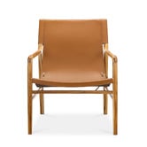 Continental Designs Norah Sling Leather &amp; Teak Armchair