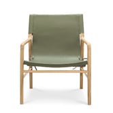 Continental Designs Norah Sling Leather &amp; Teak Armchair