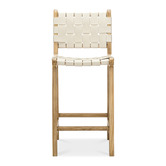 Continental Designs 66cm Cassie Cowhide Leather &amp; Teak Wood Counter Stool