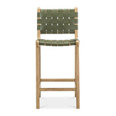 Continental Designs 66cm Cassie Cowhide Leather &amp; Teak Wood Counter Stool