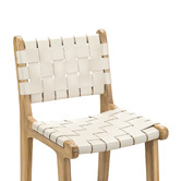 Continental Designs 66cm Cassie Cowhide Leather &amp; Teak Wood Counter Stool