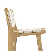 Continental Designs 66cm Cassie Cowhide Leather &amp; Teak Wood Counter Stool