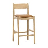 Continental Designs 68.5cm Skyler Cowhide Leather &amp; Teak Wood Counter Stool