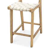 Continental Designs 66cm Cassie Cowhide Leather &amp; Teak Wood Counter Stool