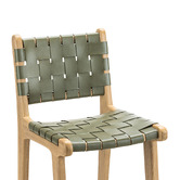 Continental Designs 66cm Cassie Cowhide Leather &amp; Teak Wood Counter Stool