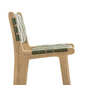 Continental Designs 66cm Cassie Cowhide Leather &amp; Teak Wood Counter Stool