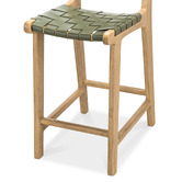 Continental Designs 66cm Cassie Cowhide Leather &amp; Teak Wood Counter Stool