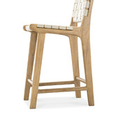 Continental Designs 66cm Cassie Cowhide Leather &amp; Teak Wood Counter Stool