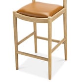 Continental Designs 68.5cm Skyler Cowhide Leather &amp; Teak Wood Counter Stool