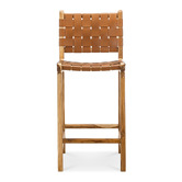 Continental Designs 66cm Cassie Cowhide Leather &amp; Teak Wood Counter Stool