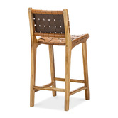 Continental Designs 66cm Cassie Cowhide Leather &amp; Teak Wood Counter Stool